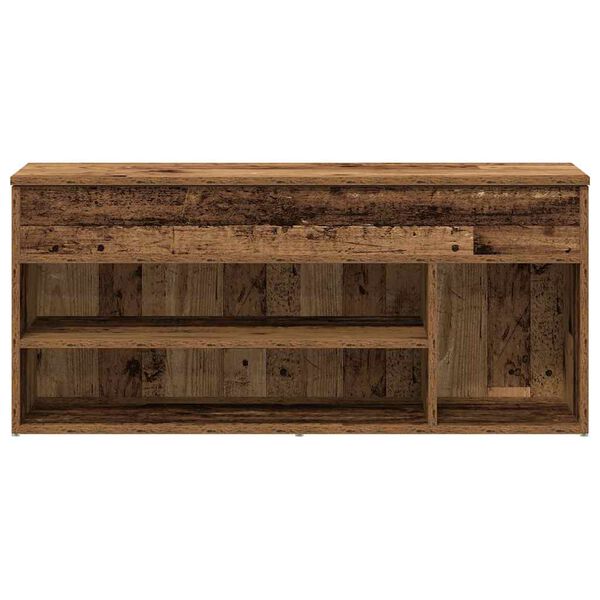 vidaXL Lavička na topánky Old Wood 102x30,5x45 cm Engineered Wood