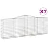 vidaXL Obl&uacute;kov&eacute; gabionov&eacute; ko&scaron;e 7 ks 400x50x140/160 cm pozink. železo