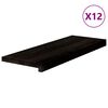 vidaXL Schodiskov&eacute; stupne 12 ks hnedočiern&aacute; 70x30x2 cm dubov&yacute; mas&iacute;v