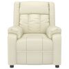 vidaXL Elektrické masážne kreslo krémové umelá koža