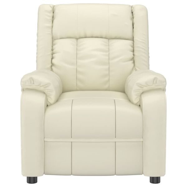 vidaXL Elektrické masážne kreslo krémové umelá koža