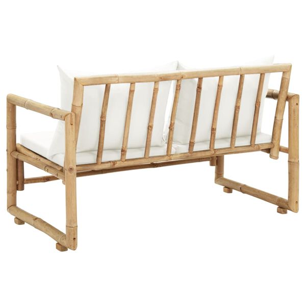 vidaXL 2-miestna záhradná pohovka s podložkami, bambus