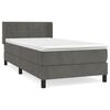 vidaXL Posteľn&yacute; r&aacute;m boxspring s matracom tmavosiv&yacute; 80x200 cm zamat