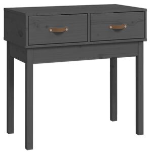 vidaXL Konzolov&yacute; stol&iacute;k siv&yacute; 76,5x40x75 cm mas&iacute;vne borovicov&eacute; drevo