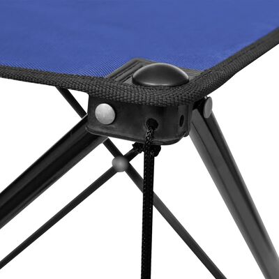 Modrý skladací kempingový stôl