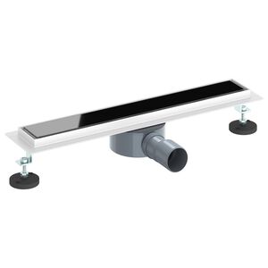 vidaXL Sprchov&yacute; odtok s sklen&yacute;m krytom a 360&deg; sif&oacute;nom Čierna 50 cm