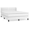 vidaXL Boxspring posteľ s matracom biely 140x190 cm umel&aacute; koža