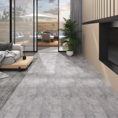 vidaXL Nesamolepiace podlahové dosky, PVC 4,46 m² 3mm, cementovo hnedé