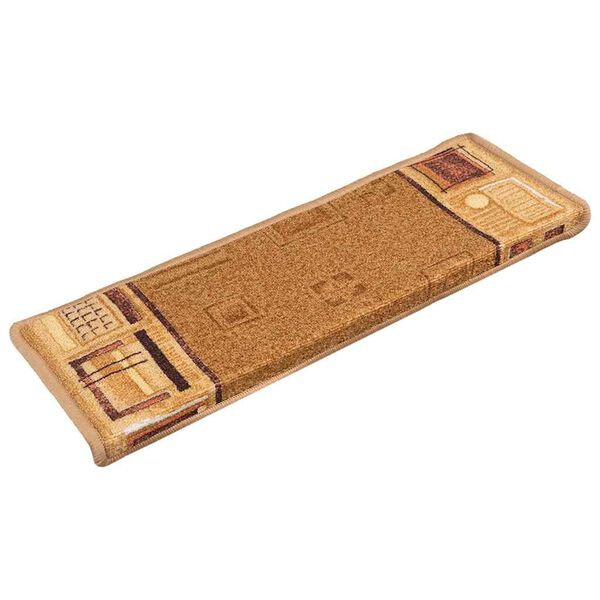 vidaXL Samolepiace n&aacute;&scaron;ľapy na schody 15 ks b&eacute;žov&eacute; 65x21x4 cm