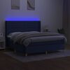 vidaXL Posteľ boxsping s matracom a LED modr&aacute; 180x200 cm l&aacute;tka