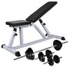 vidaXL Posilňovacia lavica so sadou činiek barbell a dumbbell 30,5 kg