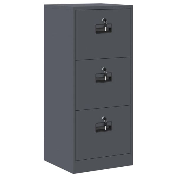 vidaXL Skriňa na dokumenty so z&aacute;suvkou Antracit 45,5 x 42 x 106,5 cm