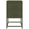 vidaXL Nočn&eacute; stol&iacute;ky 2 ks olivovozelen&eacute; 36x39x60,5 cm oceľ