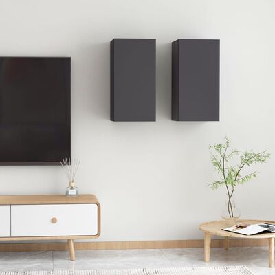 vidaXL TV skrinky 2 ks, sivé 30,5x30x60 cm, kompozitné drevo