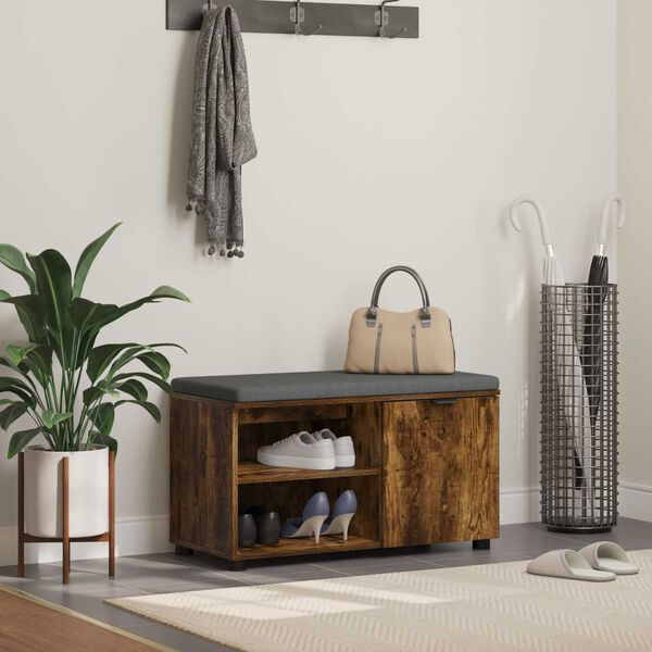 vidaXL Predsieňov&aacute; lavica s vank&uacute;&scaron;om &Uacute;den&yacute; Dub 80 x 38 x 46 cm