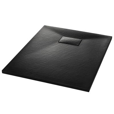 vidaXL Sprchová vanička, SMC, čierna 90x70 cm