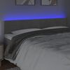 vidaXL Čelo postele s LED bledosivé 200x5x78/88 cm zamat