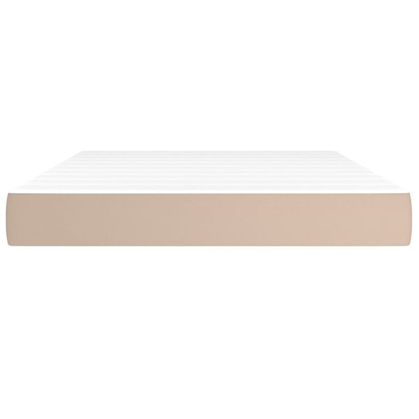 vidaXL Matrac s taštičkovými pružinami kávový 140x190x20 cm umelá koža