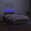 vidaXL Boxspring posteľ s matracom a LED sivohned&aacute; 120x190 cm l&aacute;tka