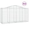 vidaXL Obl&uacute;kov&eacute; gabi&oacute;nov&eacute; ko&scaron;e 12 ks 200x50x100/120cm pozinkov. železo