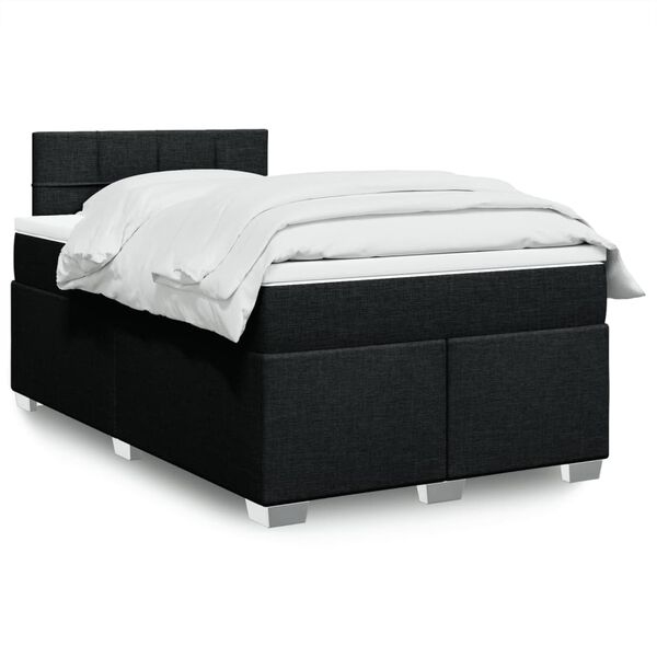 vidaXL Boxspring posteľ s matracom čierna 120x190 cm l&aacute;tka