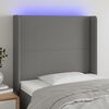 vidaXL Čelo postele s LED tmavosiv&eacute; 83x16x118/128 cm l&aacute;tka