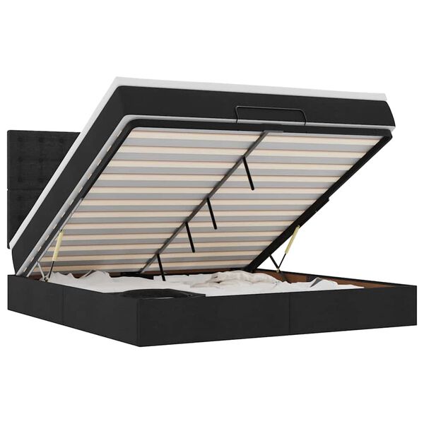 VidaXL Osmansk&aacute; posteľ s matracom a LED di&oacute;dami Čierna l&aacute;tka 160x200cm