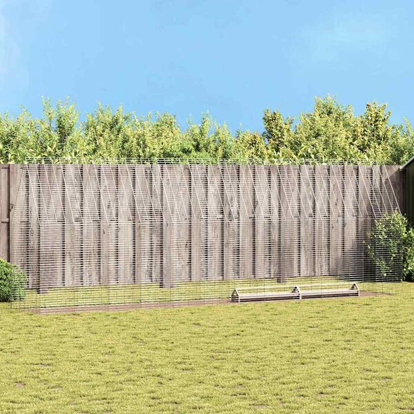 vidaXL Klietka pre sliepky 2 pcs Strieborn&aacute; 600 x 100 x 210 cm