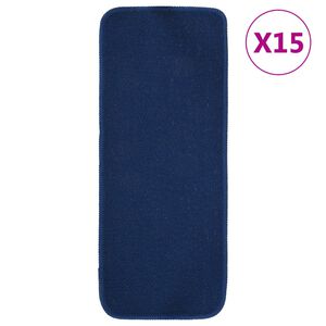 vidaXL Proti&scaron;mykov&eacute; n&aacute;&scaron;ľapy na schody 15 ks, 60x25 cm, modr&eacute;, obdĺžnik