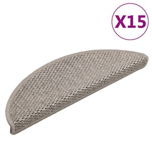 vidaXL Samolepiace n&aacute;&scaron;ľapy na schody, sisalov&yacute; vzhľad 15 ks 56x17x3 cm