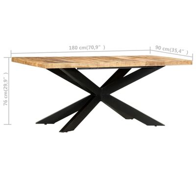 vidaXL Jedálenský stôl 180x90x76 cm surový mangovníkový masív