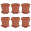 vidaXL Kvetin&aacute;če 6 pcs Tehlovo červen&aacute; &Oslash; 17 x 14 cm Plast