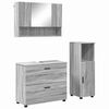 vidaXL Sada k&uacute;peľňov&eacute;ho n&aacute;bytku so z&aacute;suvkou N&aacute;stenn&yacute; 3 pcs Siv&yacute; Sonoma