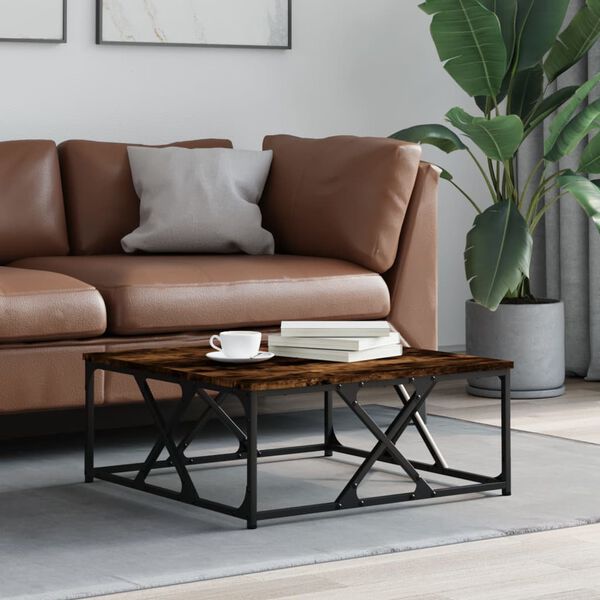 vidaXL Konferenčn&yacute; stol&iacute;k dymov&yacute; dub 70x70x30 cm kompozitn&eacute; drevo