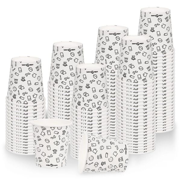 vidaXL K&aacute;vov&eacute; papierov&eacute; poh&aacute;re 200 ml 100 ks bielo-čierne