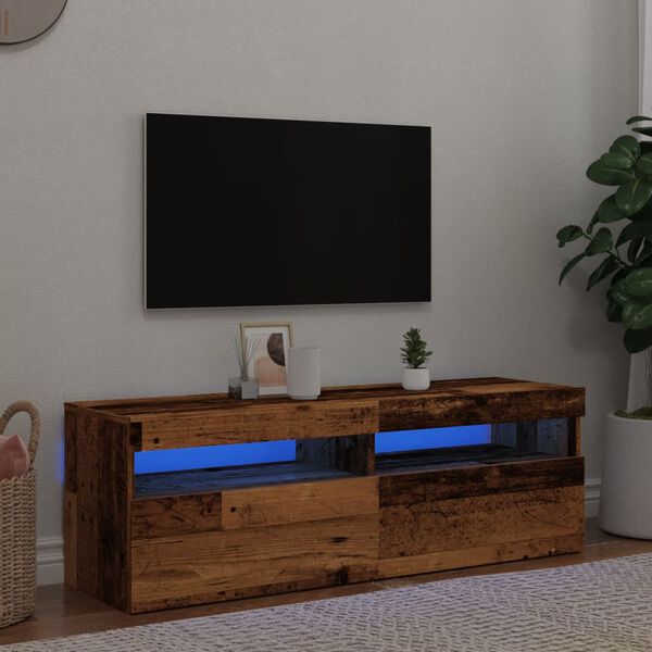 vidaXL TV skrinka s LED staré drevo 120x35x40 cm kompozitné drevo