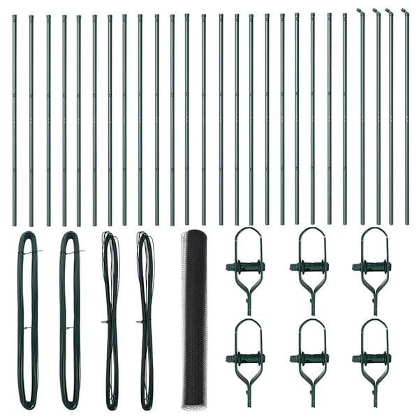 vidaXL Plot s stĺpmi Sivá 1 x 50 m Ocel potiahnutá PVC