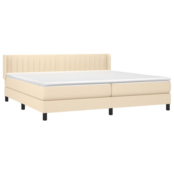 vidaXL Boxspring posteľ s matracom krémová 200x200 cm látka