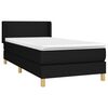 vidaXL Posteľn&yacute; r&aacute;m boxspring s matracom čierny 90x200 cm l&aacute;tka