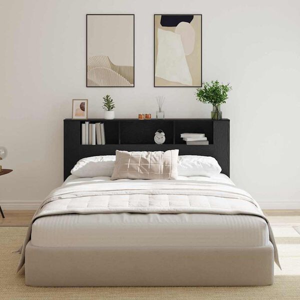 vidaXL Čelo postele skrinka Čierny dub 180 x 18.5 x 102.5 cm