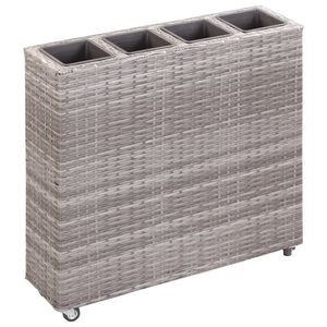 vidaXL Vyv&yacute;&scaron;en&yacute; z&aacute;hradn&yacute; z&aacute;hon+4 n&aacute;doby 80x22x79 cm, polyratan, siv&yacute;