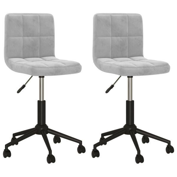vidaXL Otočn&eacute; jed&aacute;lensk&eacute; stoličky 2 ks bledosiv&eacute; zamatov&eacute;