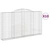 vidaXL Obl&uacute;kov&eacute; gabi&oacute;nov&eacute; ko&scaron;e 10 ks 300x30x160/180 pozinkovan&eacute; železo