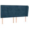 vidaXL Čelo postele so z&aacute;hybmi tmavomodr&aacute; 203x23x118/128 cm zamat