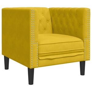 vidaXL Pohovka Chesterfield žlt&aacute; zamat