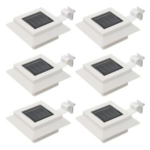 vidaXL Vonkaj&scaron;ie sol&aacute;rne svietidl&aacute; 6 ks biele 12 cm LED &scaron;tvorcov&eacute;