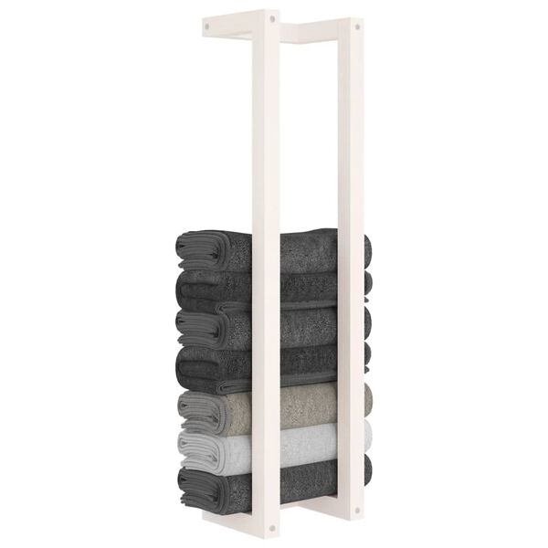 vidaXL Stojan na uteráky biely 23x18x90 cm masívna borovica