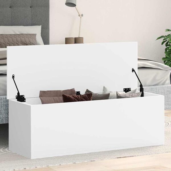 vidaXL Úložný box biely 102x35x35 cm kompozitné drevo