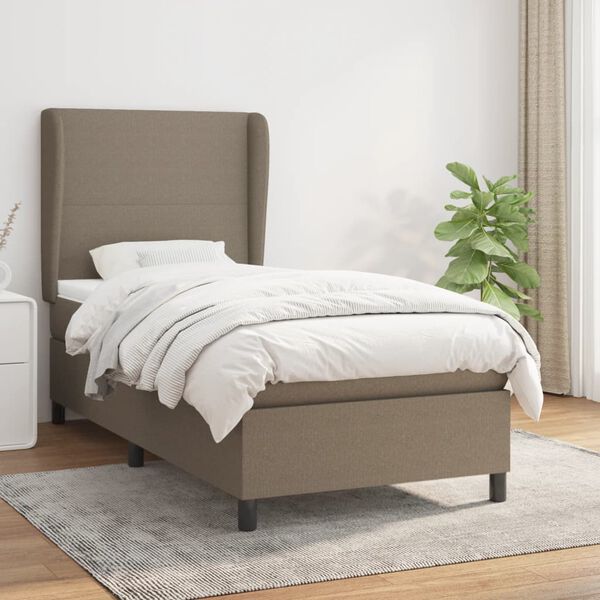 vidaXL Boxspring posteľ s matracom sivohned&yacute; 100x200 cm l&aacute;tka