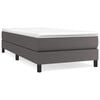 vidaXL Posteľn&yacute; r&aacute;m s boxspringom siv&aacute; 90x200 cm umel&aacute; koža